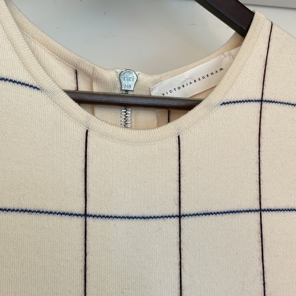 😍Victoria Beckham Signature Intarsia Check Crewneck Sheath Dress 2 (size 6) - Picture 6 of 12